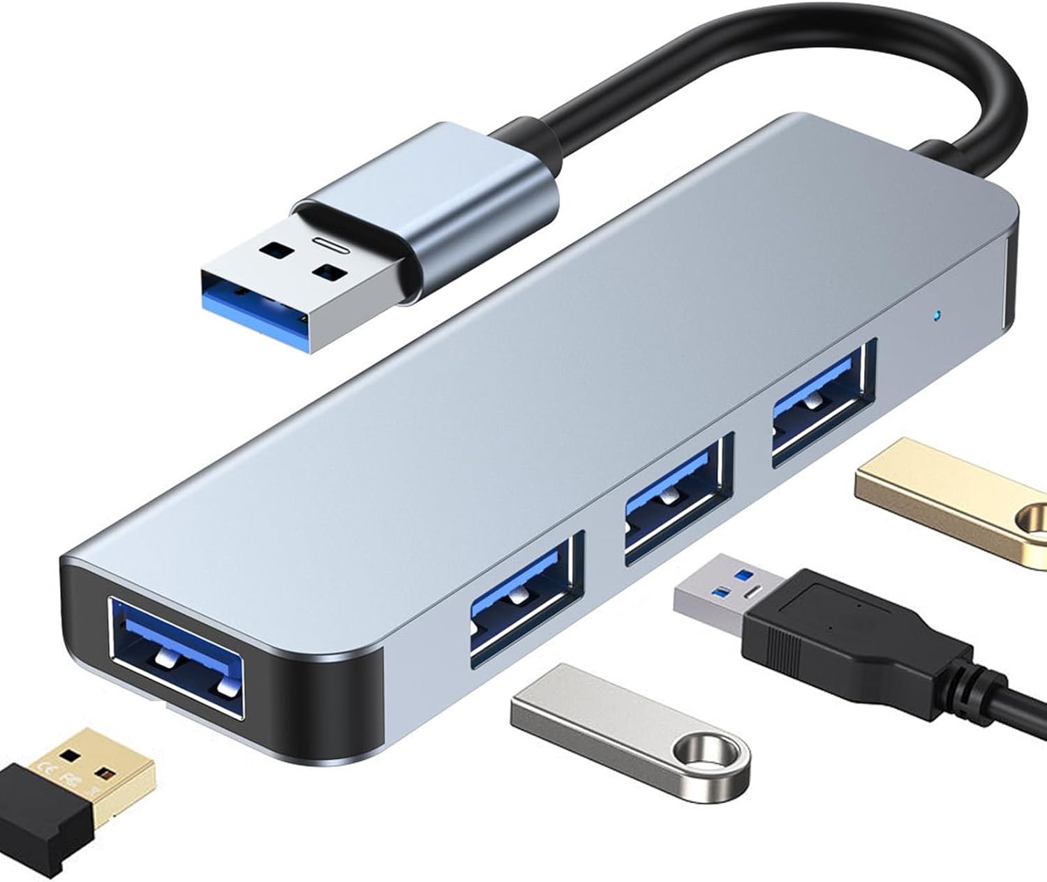 Amazon USBハブ USB3.0 4ポートハブ 5Gbps高速データ転送 4口 USB拡張 USBAポートスリム型 横挿す USB