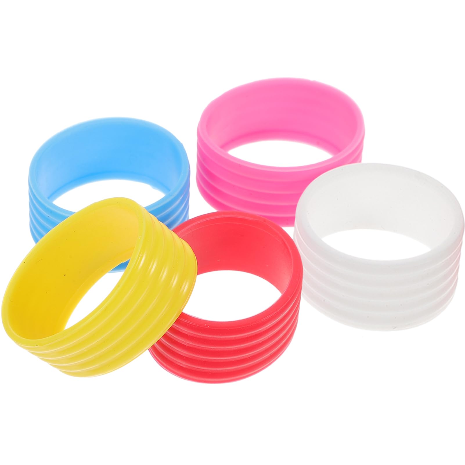 HANABASS 5Pcs Tennis Racket Overgrip Bands Absorbent Sweat Silicone Handle Wrap for Squash Clear Grip Tape for Enhanced Comfort and Performance Red White Pink