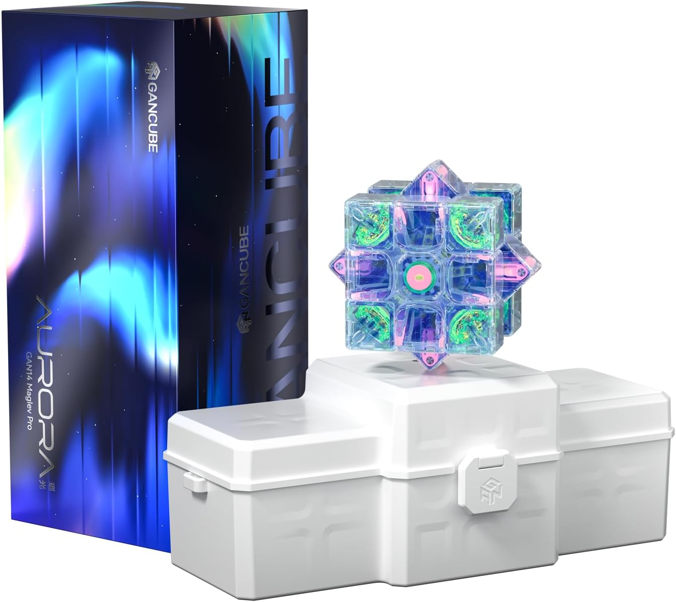 GAN14 Maglev Pro AURORA, 3x3 Speed Cube Magic Cube with Pro Level Anti-POP Customizable Feel, Fast Smooth Professional Cube for Kids Adults