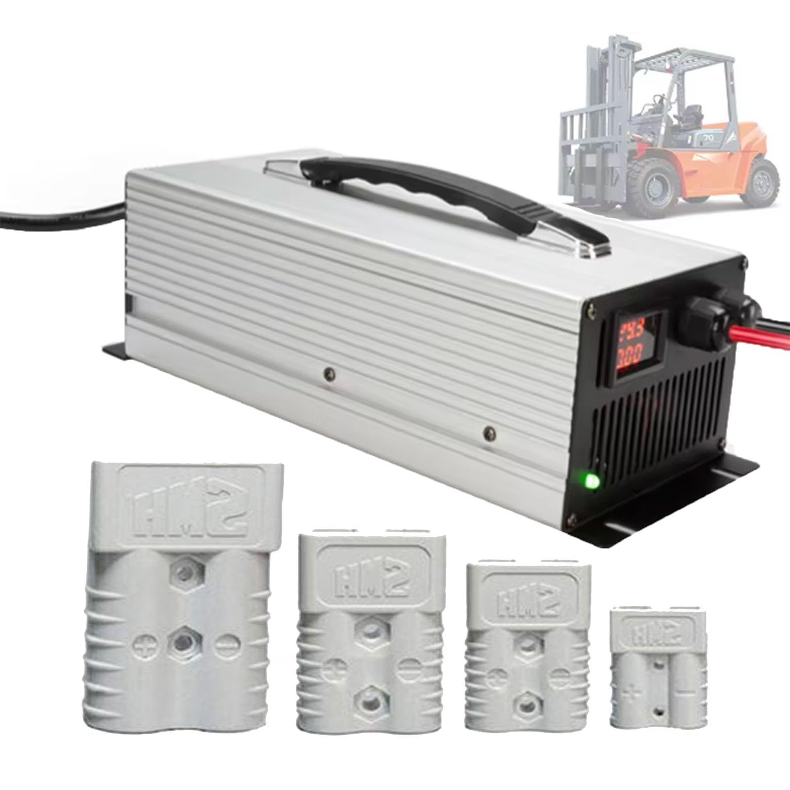 WJIANY 36V 40A Electric Forklift Battery Charger with 50 A/120 A/175 A/350 A Anderson Plug, Trickle Chargers LED Display for Lead-Acid Batteries
