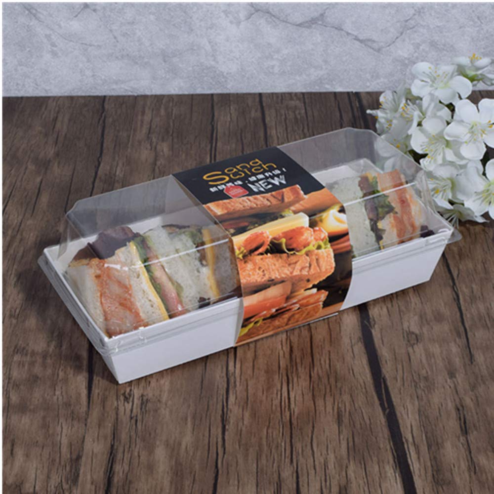 Buy Sandwich Craft Paper Box with Clear Lids50 Sets, Fits Large Sushi