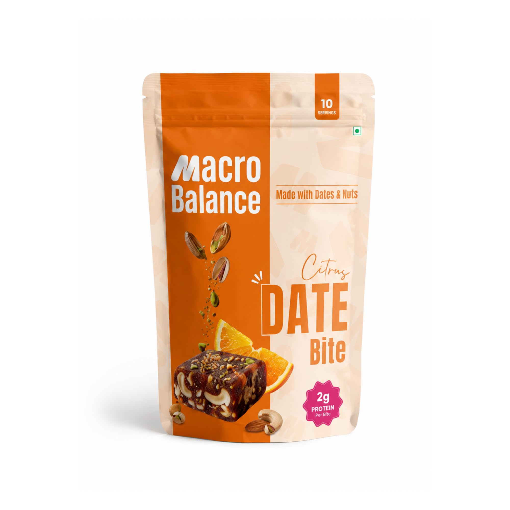 Macro Balance Citrus Date Bites, Pack of 10 (200 g) | Premium Dates with Almonds, Cashews, Pistachios, Pure Ghee & Orange Oil | No Added Sugar | Gluten Free-image-44