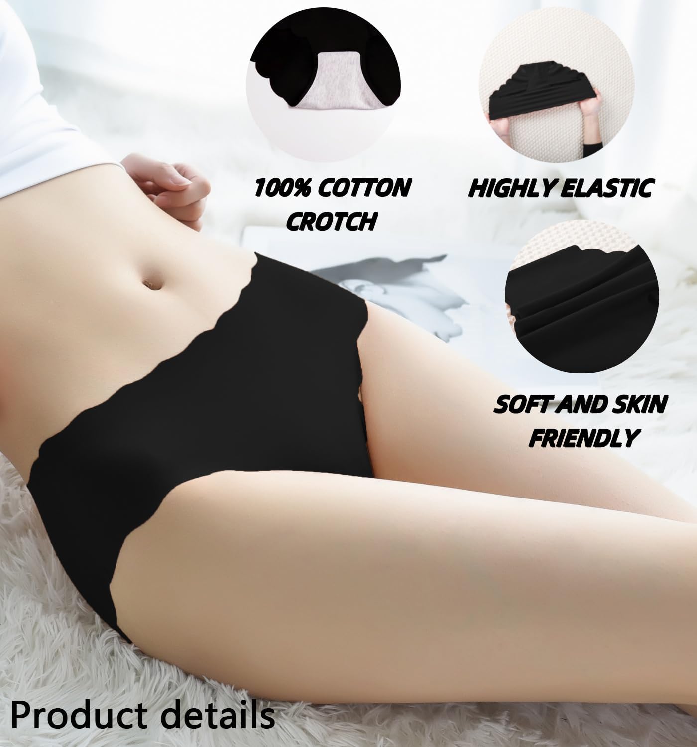 Demifill Teen Girls Seamless Underwear Tagless No Show Panties for Teens Pack of 8 Multipack - Image 5