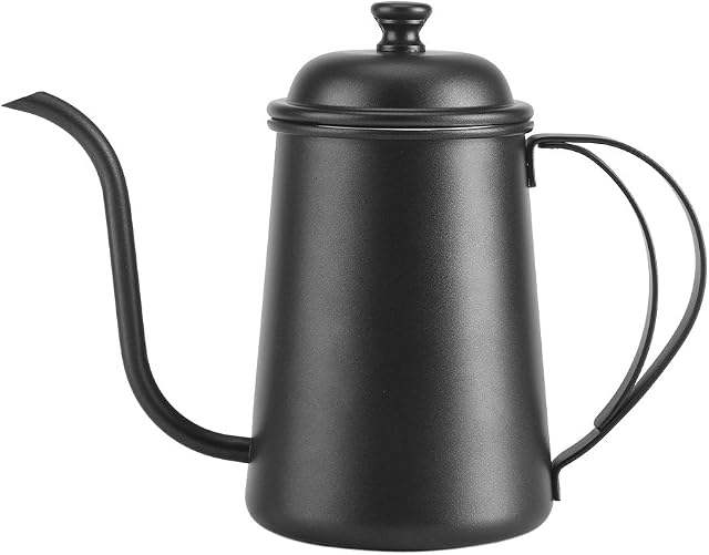 Yosoo Stainless Steel Tea Kettle Coffee Kettle Pour Over Coffee Pot Gooseneck Coffeepot Teapot 650ML (22oz)(Black)