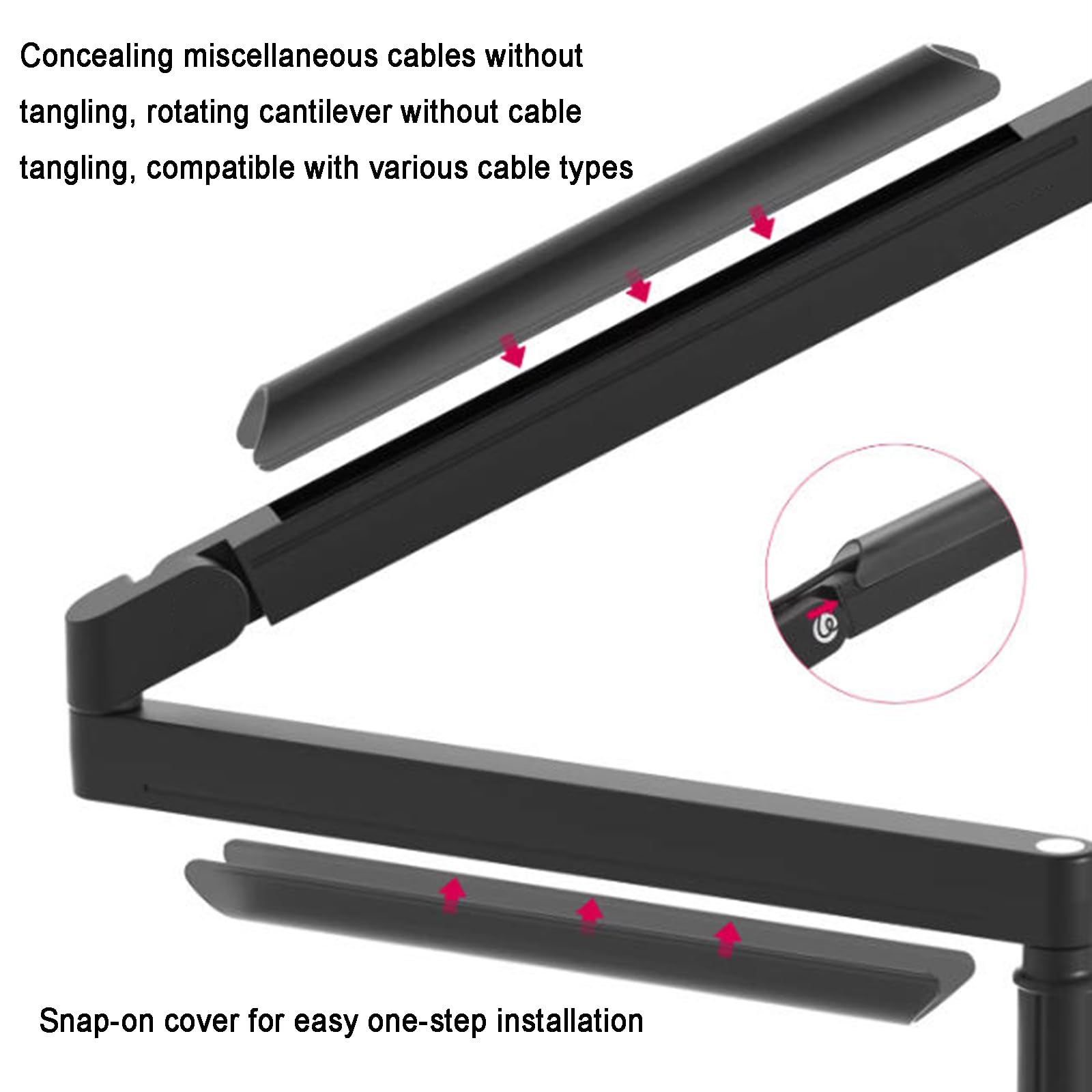 Soporte para Brazo De Micrófono, Brazo Articulado con Abrazadera De Escritorio, Ángulo Y Altura Ajustables, con Adaptador De Tornillo, Gestión De Cables, Carga De 1,5 Kg