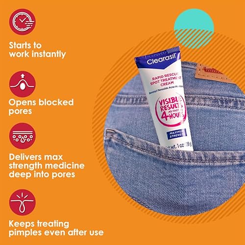 Miniatura 4 de Clearasil Ultra Rapid Action - Crema de tratamiento para el acné que desaparece la acción 1 onza paquete de 2