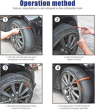 Reusable Anti Snow Chains, Universal Adjustable Emergency Snow Tire Chains, Non-Slip Cable Tie, TPU Material, Suitable for Car SUV Pickup Trucks, Tire Width 145mm-295mm
