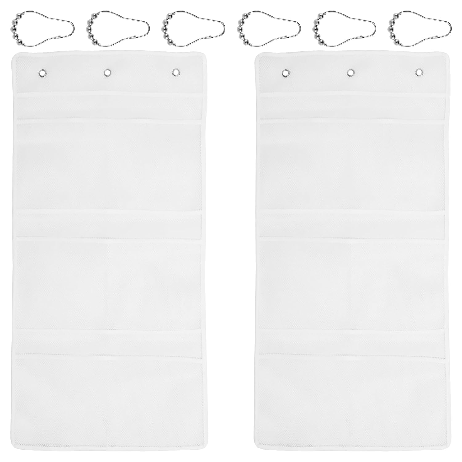 US 2 or 3 Pcs 7 Pockets Mesh Shower Caddy with Hooks Hanging Mesh Shower Organizer Fast Dry