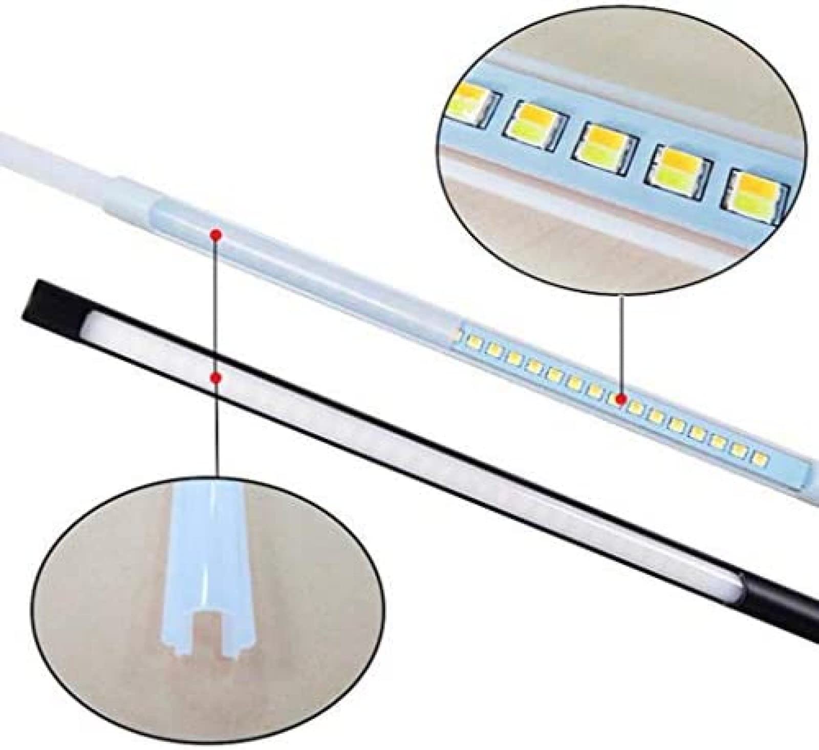 Lampa biurkowa Lampy stołowe LED Możliwość przyciemniania, obrót o 360 stopni Lampka do czytania 9 W 6 tonów Jasność Ton 3 kolory Napisz Biurowe światło nocne, pomarańczowe, białe