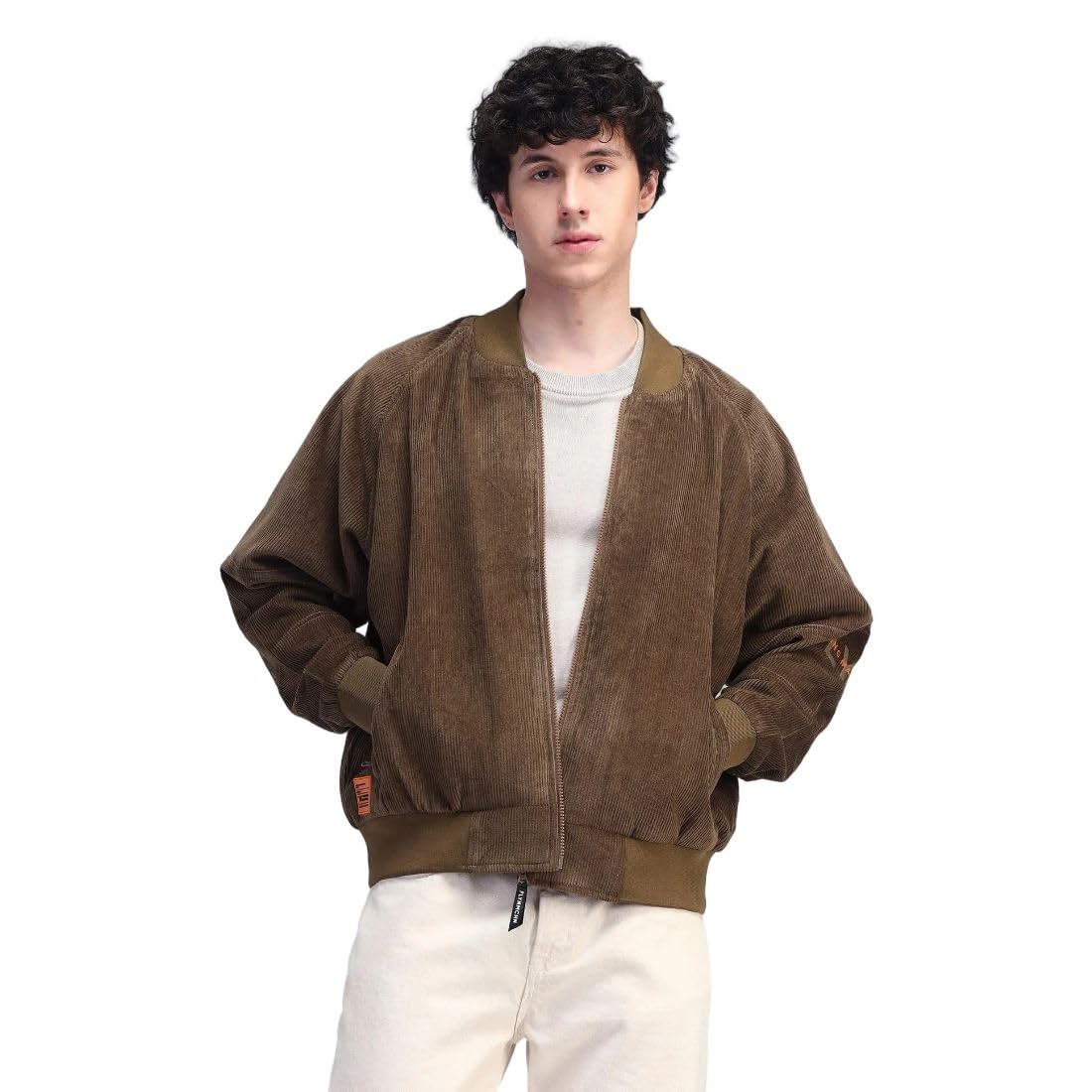 flying machine Relaxed Fit Suede Bomber Jacket-picture-44