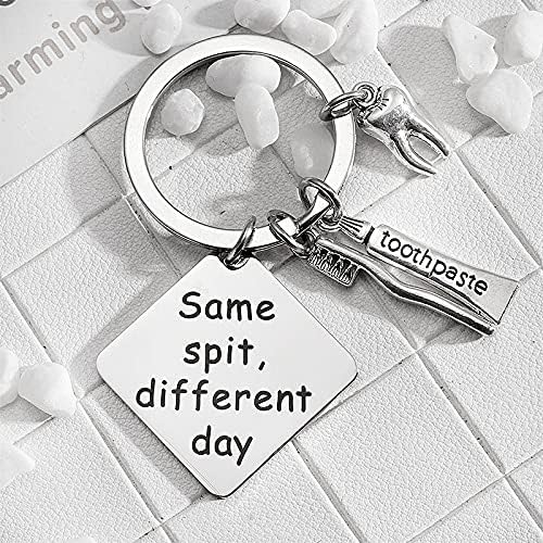 Miniatura 3 de YALLNASL Llavero divertido para dentistas, llavero de día diferente para asistente dental, regalo de higienista dental, regalos de graduación para