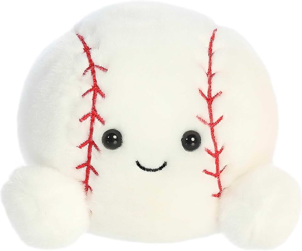 Aurora® Adorable Palm Pals™ Slugger Baseball™ Stuffed Animal - Pocket-Sized Play - Collectable Fun - White 5 Inches