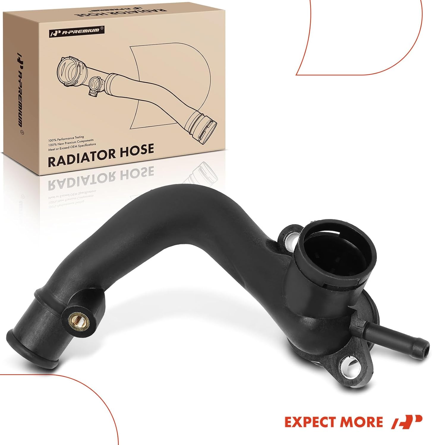 A-Premium Outlet Radiator Coolant Hose Compatible with Volkswagen Jetta 2008-2010/2012-2013, Passat/Passat CC 2010, Golf 2010-2013, Beetle 2012-2016, CC 2010-2017, Eos, GTI & Audi A3, A3 Quattro