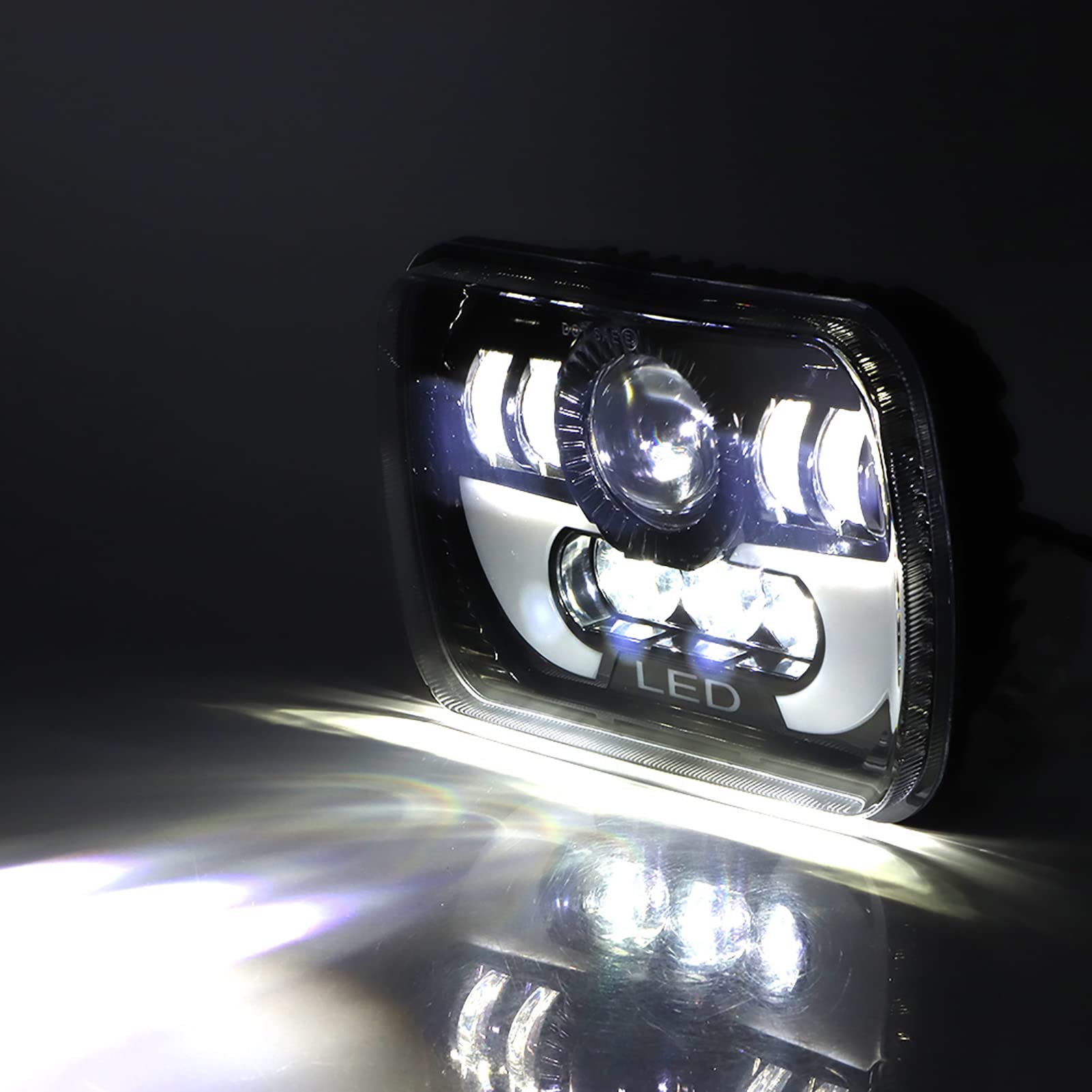 5x7in 90W Faro Universale Luce Quadrata Faro Anabbagliante Faro Per Auto Installazione Faro Conversione Faro LED Per Auto