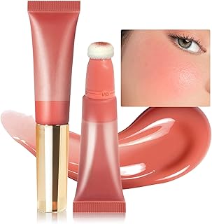 Prreal Blush Beauty Wand, Cream Blush Matte Liquid Blush with Cushion Applicator, Smooth Silky Creamy Blush Stick for Cheeks and Lips, Long-wearing Lightweight Blendable Cheek Tint Blush Makeup(05)