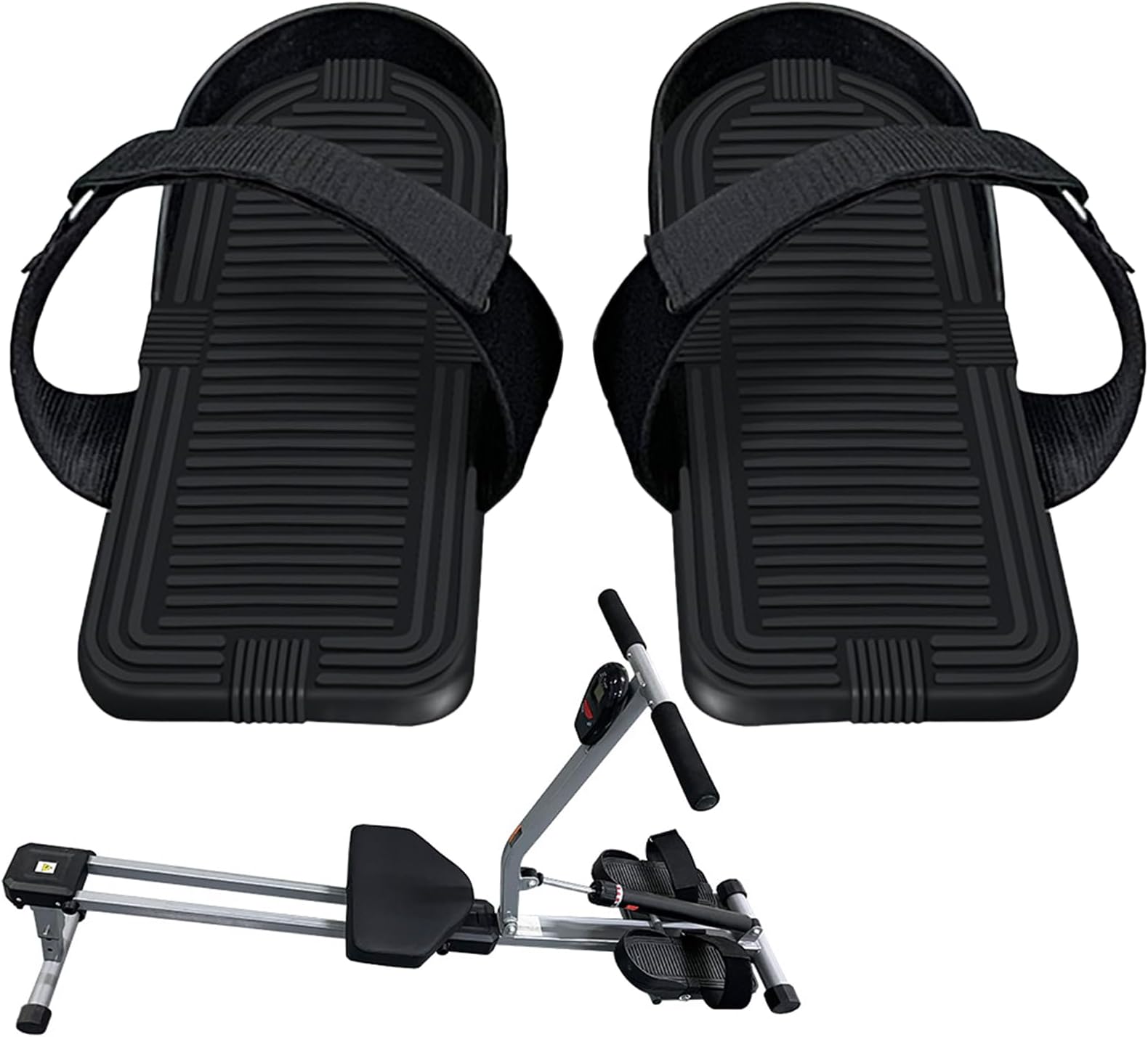 Rowing Machine Replacement Pedals - 1 Pair Non-Slip Heavy Duty | Fitness Equipment Spare Parts, Elliptical Trainer Footrest, Repair Accessory for Hydraulic Fan Rower