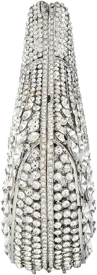 Women Gorgeous Gems Rhinestone Purse Craftsmanship Fan Shape Crystal Evening Clutch Wedding Party Clutch Bag