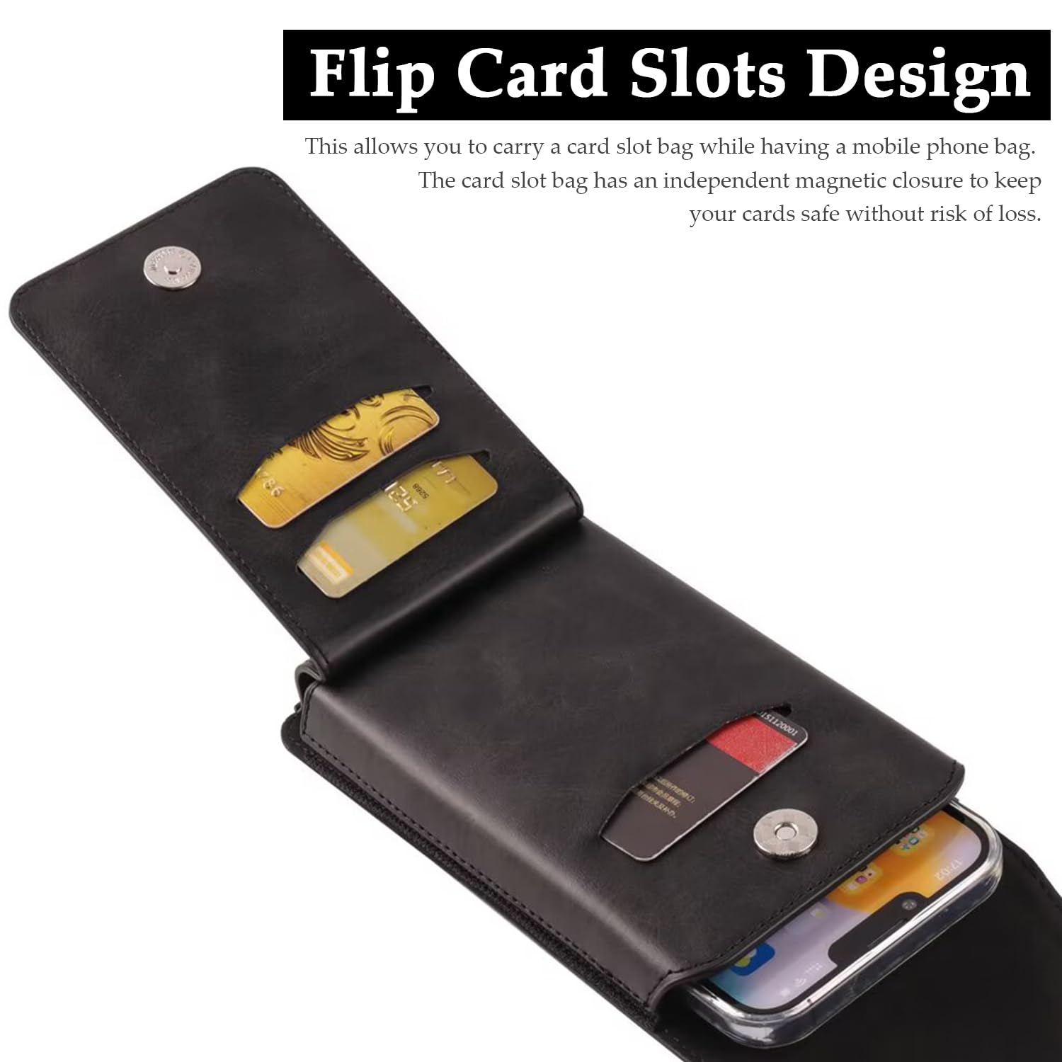 Etui kabura na telefon komórkowy ze skórzanym paskiem kompatybilne z Samsung Galaxy S25/S24/S23/S22/S21/S20 Ultra, uchwyt na pasek do telefonu komórkowego z klipsem i przegródkami na karty dla
