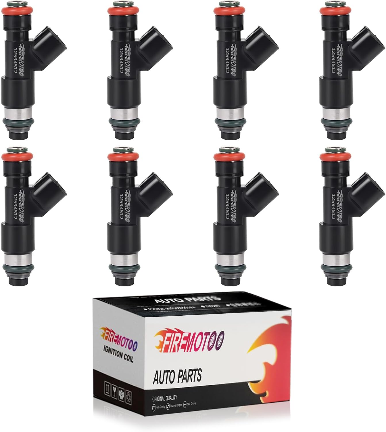 Fuel Injectors Pack of 8 Compatible with Chevy Avalanche Tahoe 07-09 Express 1500 08-09 Silverado Suburban 1500 07-09 for GMC Sierra 1500 07-09 Savana 08-09 Yukon XL 07-09 5.3L V8 4 Holes