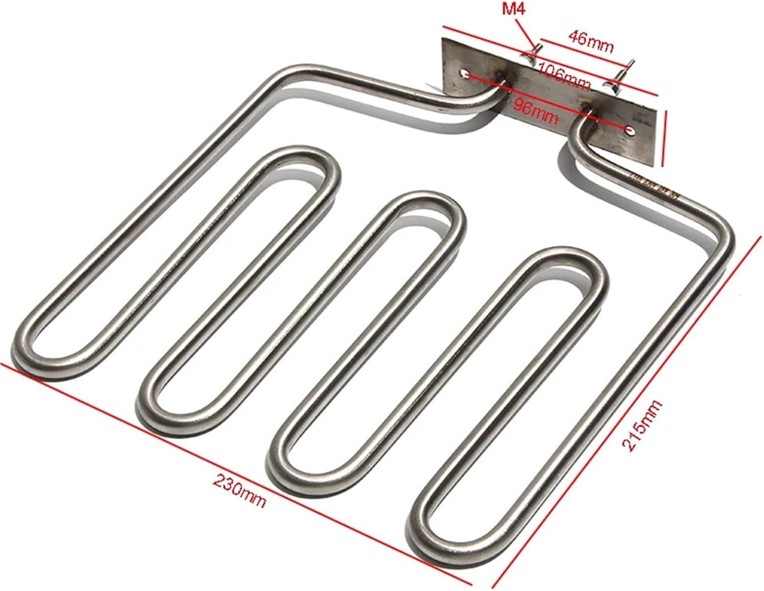 2KW Electric Heater 230V 4U 304 Stainless Steel 215mm*230mm for Sauna Stove Straight Heater Tube Pipe Replacement Parts