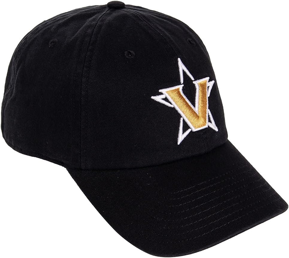 Desert Cactus Vanderbilt University Baseball Hat Commodores VU Brimmed Embroidered Hats Cap Adjustable Cloth Strap Adult (Style C1) Black