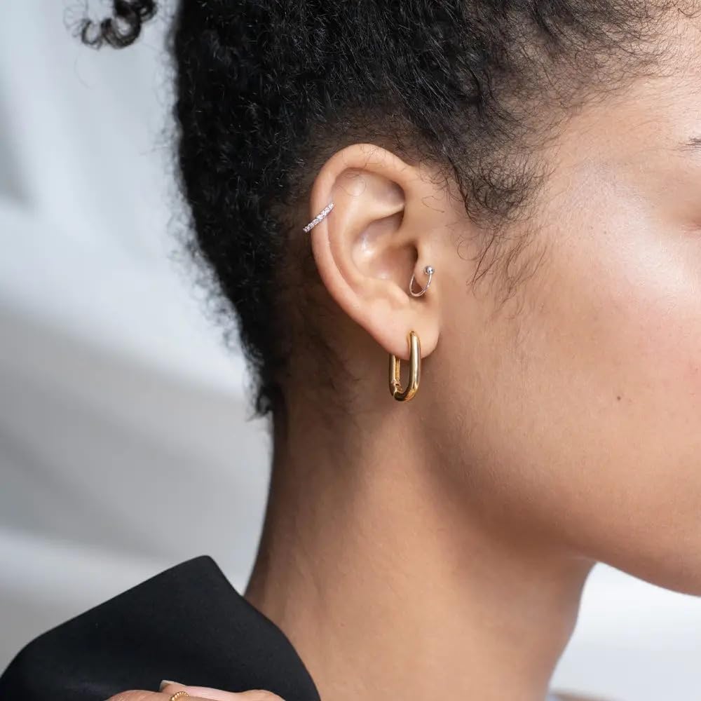 OAK & LUNA - Designer Play It By Ear Link Earrings - Jewelry for Her, Women - Dainty Gift for Mother's Day, Christmas, Birthday