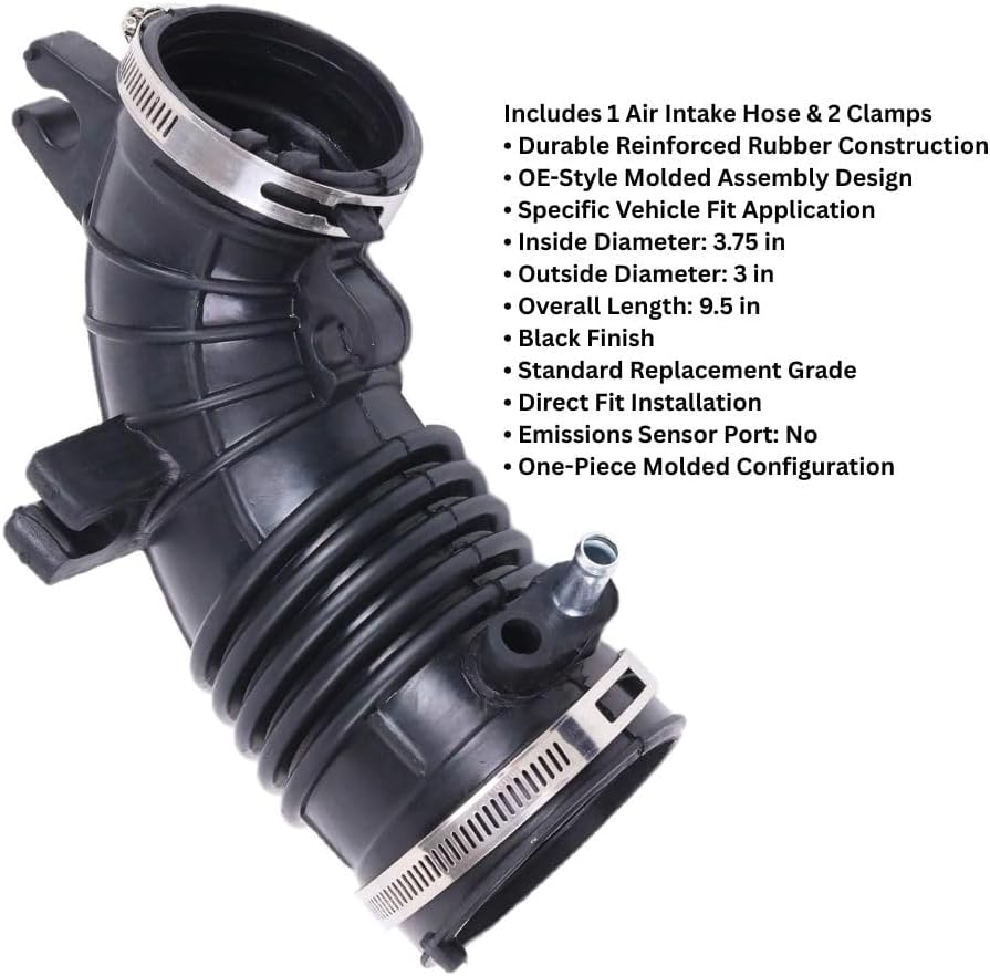 Engine Air Intake Duct Hose Kit Compatible with 2005–2006 CR-V 2.4L L4 Replaces 696-095, 17228-PNB-J00