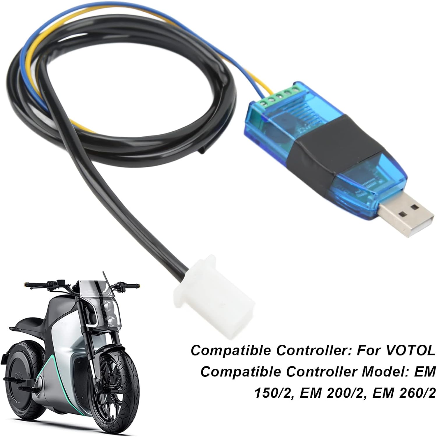 USB Programming Cable,Electric Bike Programmable USB Data Cable Baud Rate 115200 for VOTOL Controller EM 150/2 200/2 260/2