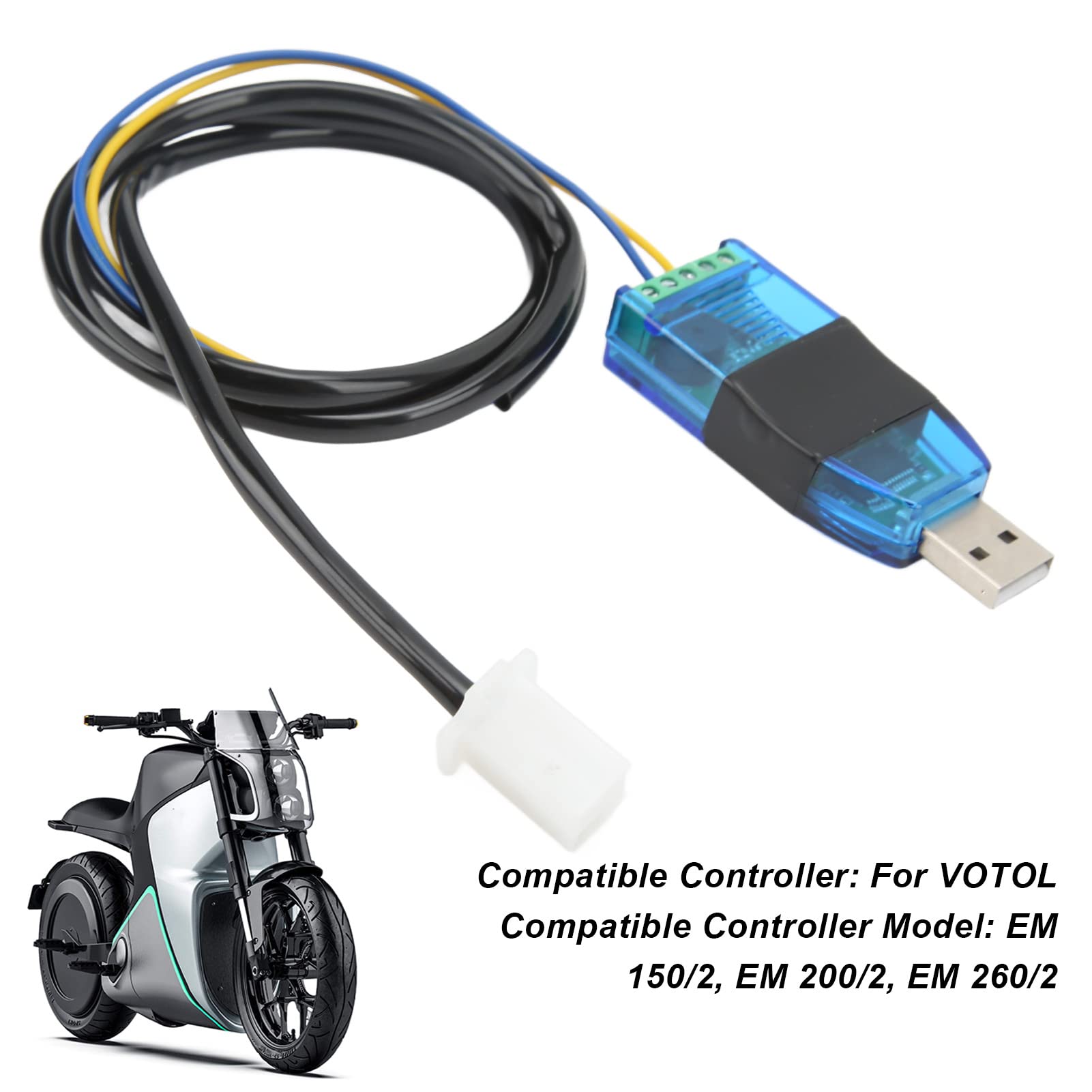 Cavo di Programmazione USB, Cavo Dati Programmabile USB per Bici Elettrica 115200 Baud Rate, Cavo di Programmazione USB per Controller VOTOL EM 150/2, EM 200/2, EM 260/2