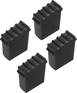 PATIKIL Step Ladder Foot Mat, 4 Pack Herringbone Ladder Feet Cover Non-Slip Rubber Cap Ladder Legs Accessories Replacement for Ladder Protection, Black