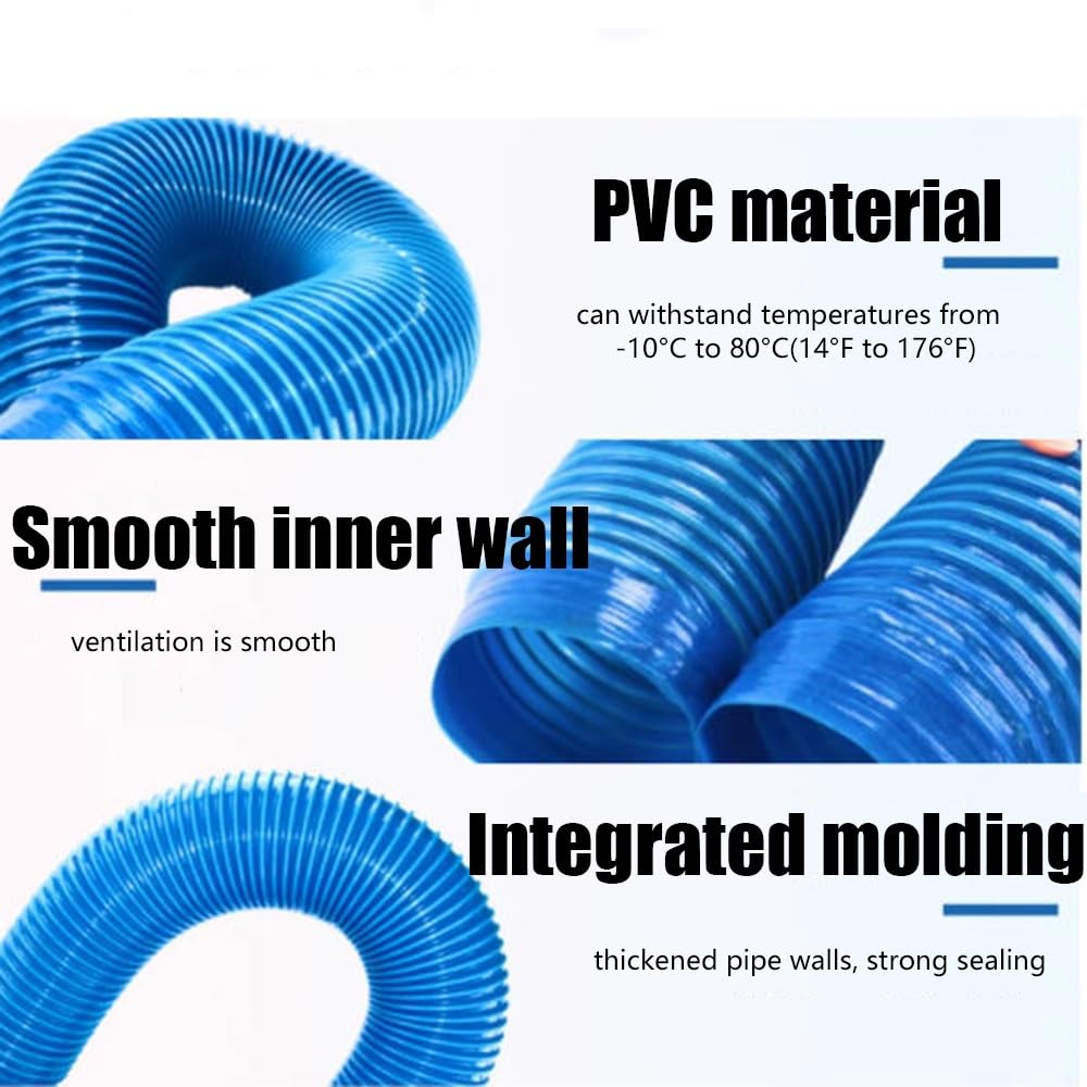 Tubo flessibile per la raccolta delle polveri, tubo flessibile in PVC con morsetti, 6,5 '- 10' per la lavorazione del legno, tubo vuoto compatto per negozio per una rimozione efficiente della polvere