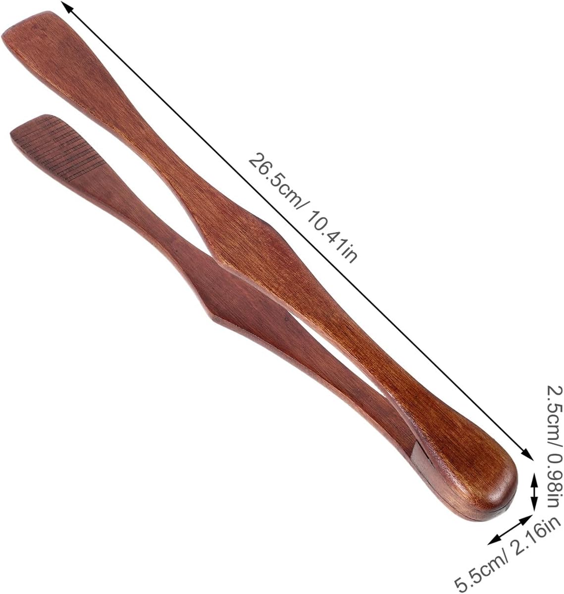Wooden Food Tongs for Frying and Restaurant Serving, Coffee Finish