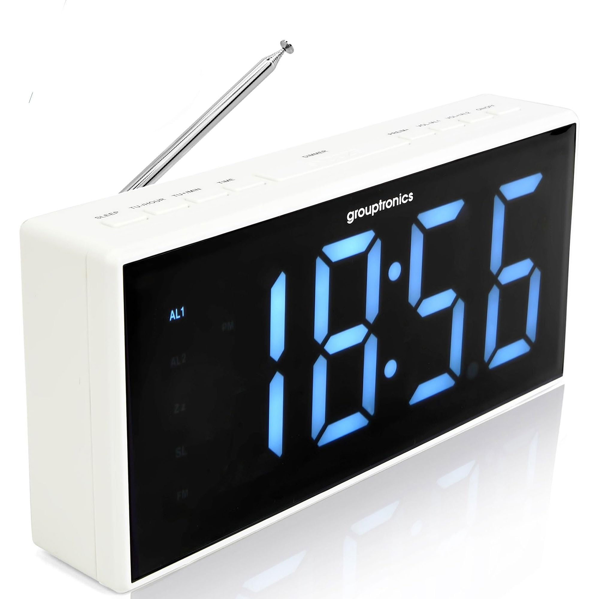 Digital Alarm Clock Radio - Grouptronics GTCR-T1M MK2 White