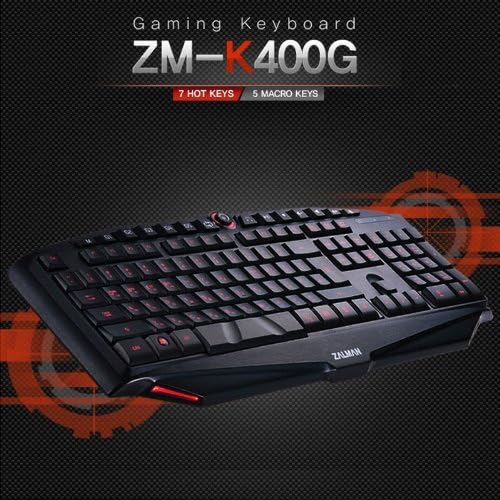Zalman Gaming Keyboard ZM-K400G/7 HotKeys/5 Macro Keys/USB Type (EN/KR Version)