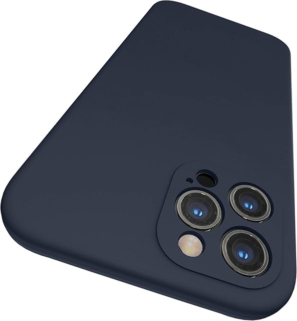 SURPHY Liquid Silicone Case for iPhone 12 Pro Max Case, Individual Protection for Each Lens Gel Rubber Full Body Thickened Design for iPhone 12 Pro Max 6.7 Inches 2020, Midnight Blue