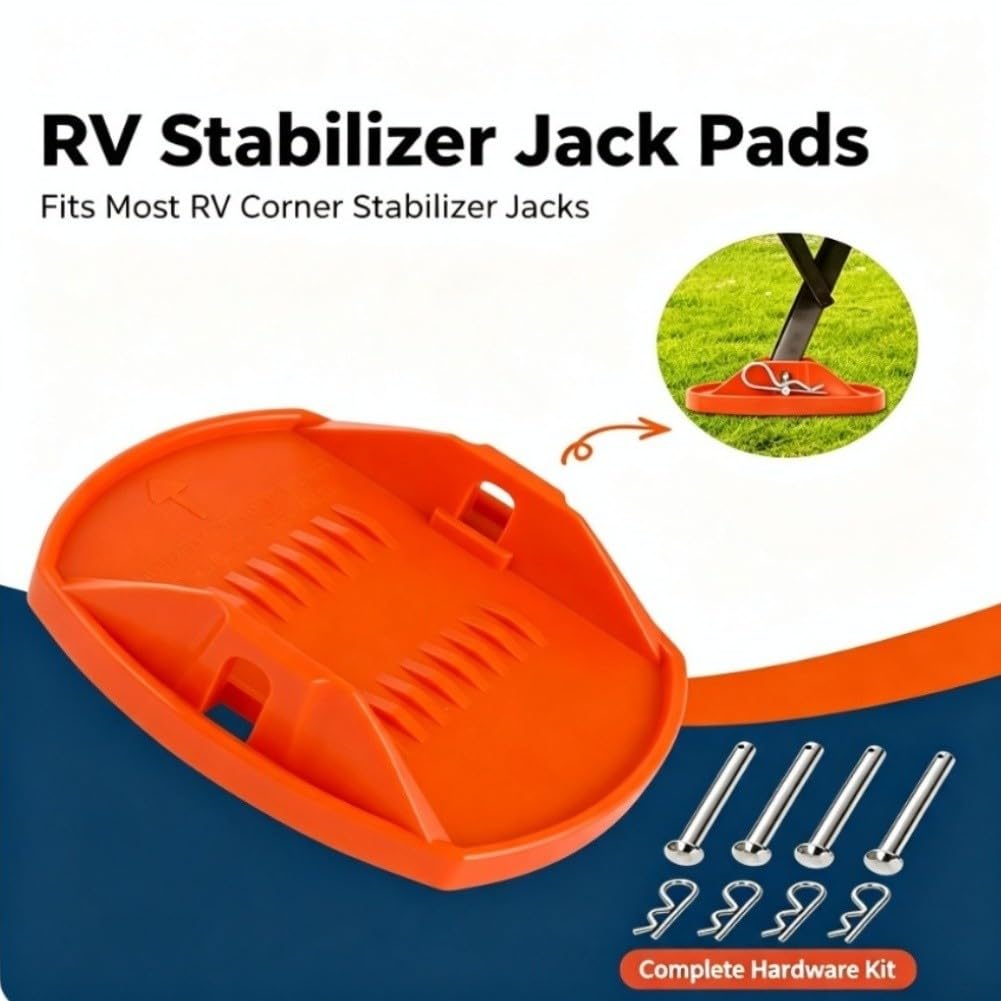 4er Pack RV Stützplatten mit Stift für Wohnmobil | Verhindert Verrutschen, erhöht Standfestigkeit, geeignet für unebenen Boden, Campingplatz, Wald