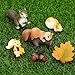 ONEST 18 Pieces Mini Squirrel Figurines Playset Hand Painted Tiny Squirrels Realistic Detailed Plastic Squirrels Figures Small Squirrel Figurines