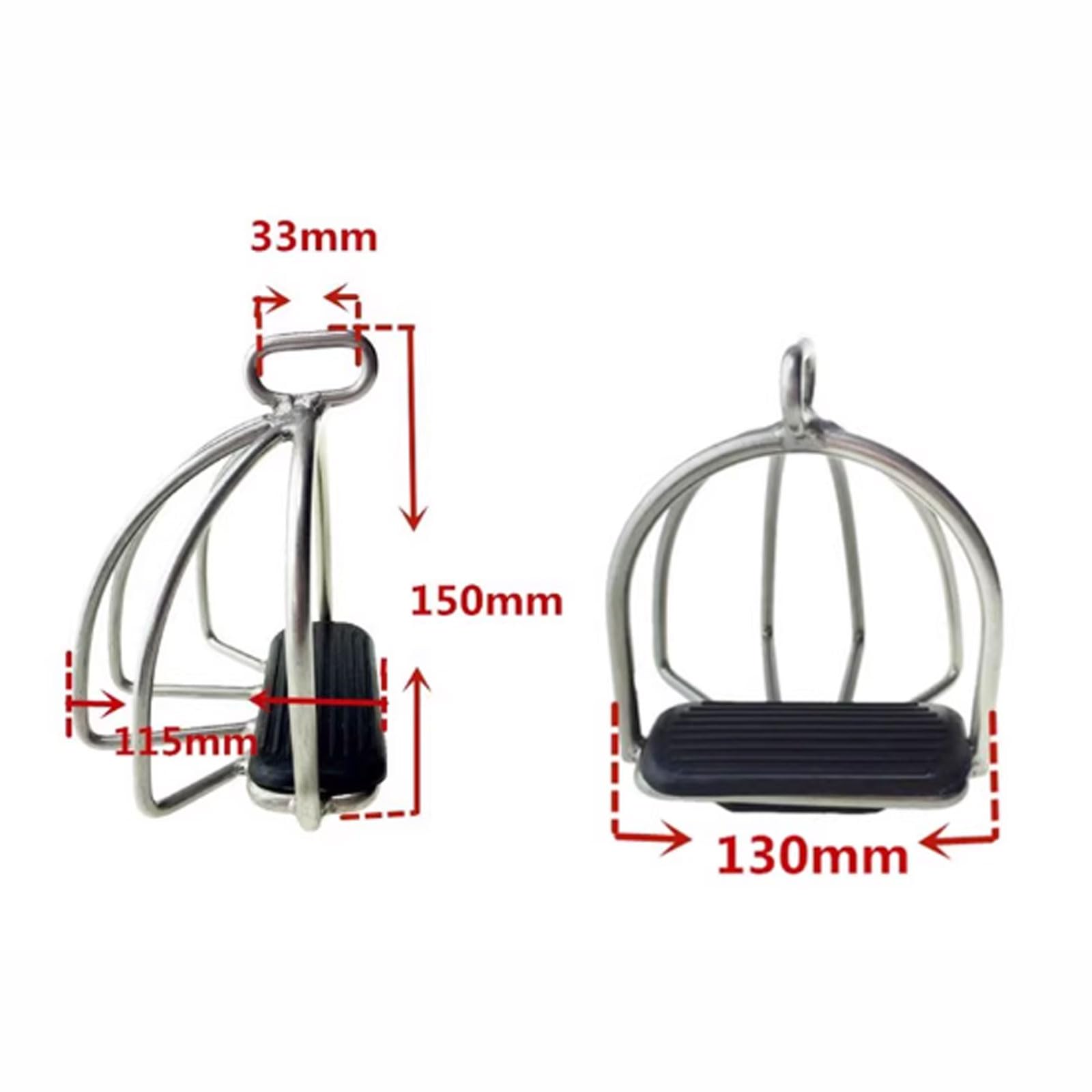 Estribos ecuestres de Acero Inoxidable,2 Piezas Estribo de Caballo con Almohadilla de Goma Antideslizante,Suministros ecuestres,para Amantes de los Caballos