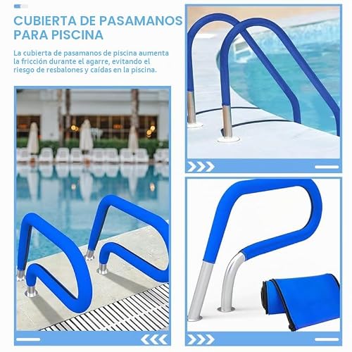 Miniatura 7 de Offsch Cubierta Antideslizante Para Pasamanos De Piscina Funda De Barandilla De Seguridad Ajustable Para Piscina Cómoda Superficie Al Tacto Fácil Instalación Protección Óptima Para Pasamanos