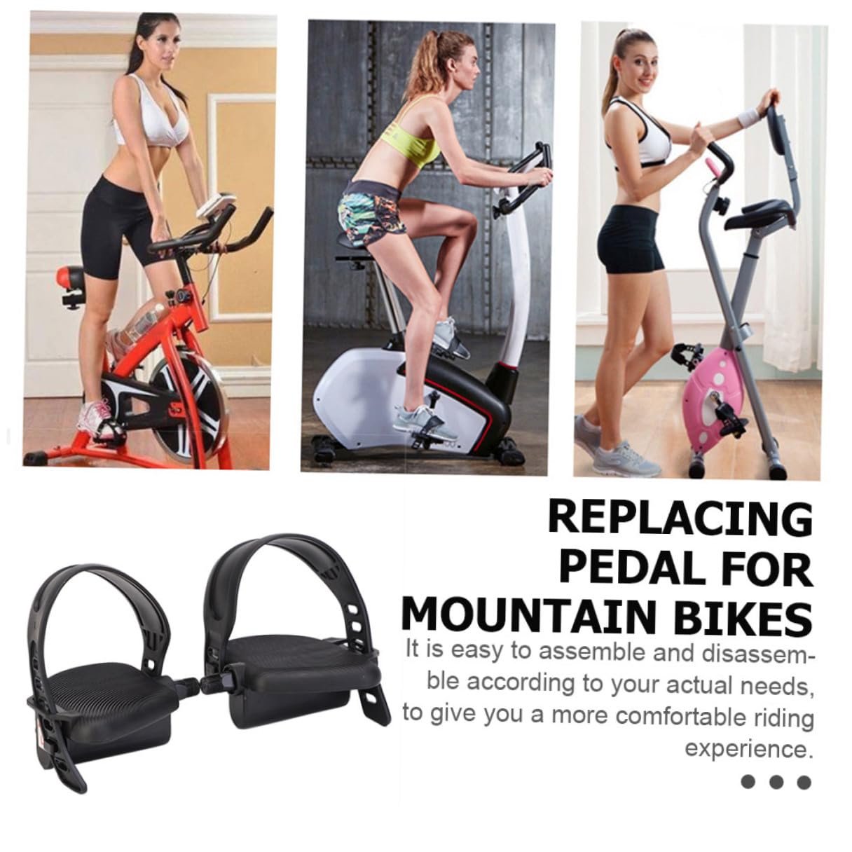 Fahrradpedale aus Robustem Material rutschfeste Heimtrainer Pedale Ersatzteil für Rennrad Mountainbike und Kinderfahrrad