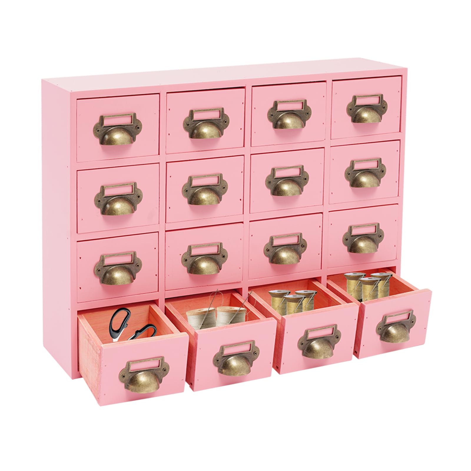 Organizer da scrivania in legno, per cassetti, scrivania, cassetto, armadio, 16 cassetti, gioielli fai da te, accessori per progetti fai da te, organizzazione e stoccaggio