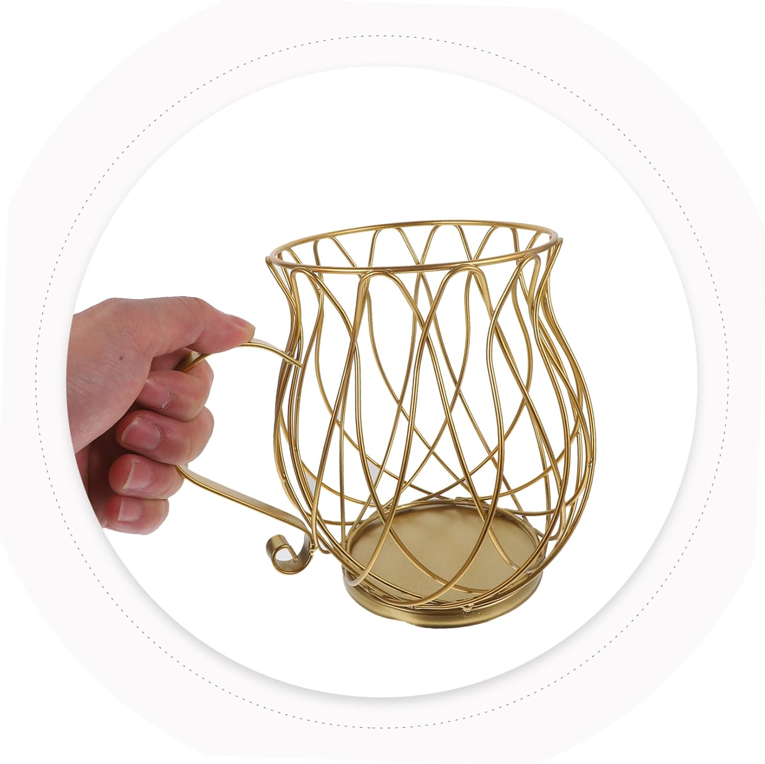 Coffee Storage Stand Iron Basket Convenient Organizer for Home and Coffee Shop Multi-Purpose Display Holder for Fruits and Snacks