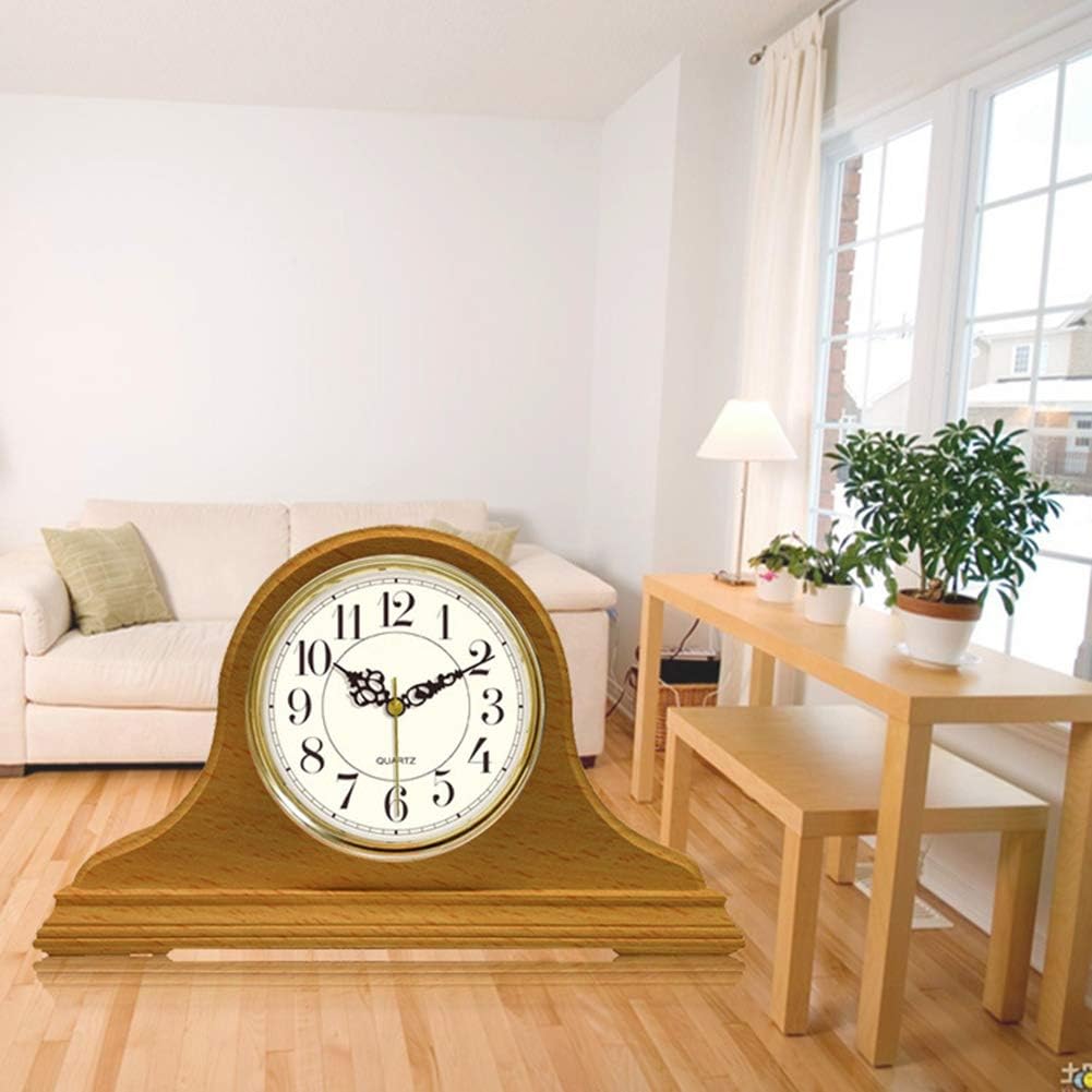 Mantel Clocks, Wood Mantle Clock with Chime, Solid Wood Decorative Chiming Mantel Clock is Battery Operated Shelf Clock