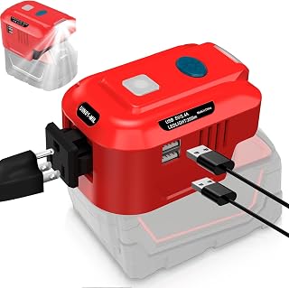 150W Power Station for Milwaukee 18V M18 Battery,DC 18V to AC 110~120V Portable Power Source with AC Outlet and Dual USB+200LM LED Light Modified Sine Wave Adapter (Adapter Only)