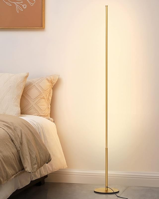 EDISHINE LED állólámpa dimmer funkcióval, 146 cm arany, meleg fehér 3000K, nappali hálószoba iroda