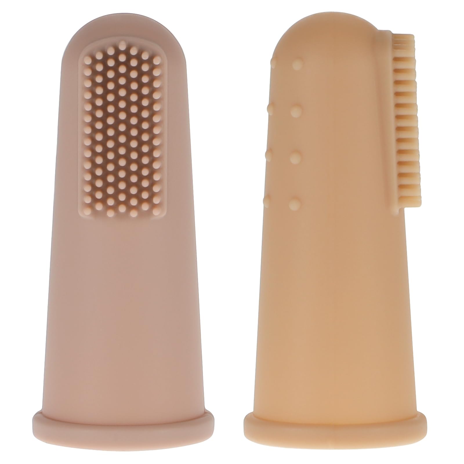 Baby Finger Toothbrush with Case Food Grade Silicone BPA Free 2-Pack Dusty Lilac Apricot