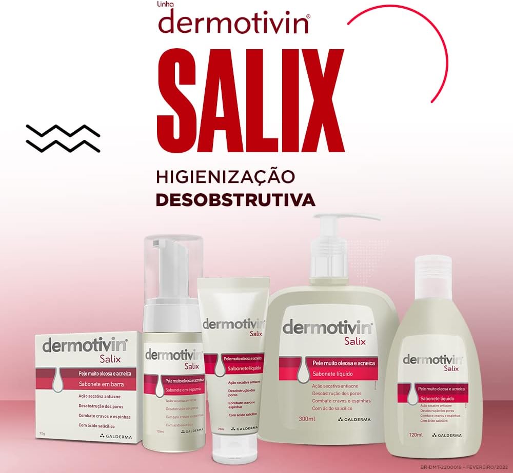 Dermotivin Sabonete Líquido Facial Para Acne Salix 300ml