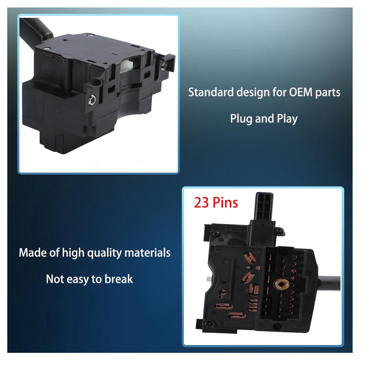 Turn Signal Switch, Headlight Dimmer Combination Switch Compatible with Chrysler Dodge Jeep,1990-2002 Cherokee, Imperial, Durango, Ram 1500/2500/3500 Windshield Wiper