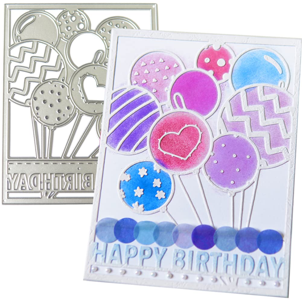 Set De 5 Troqueles Para Tarjetas Shaker Con Globos - Plantillas De Acero Para Manualidades, Invitaciones Y álbumes Shaker Card Diy