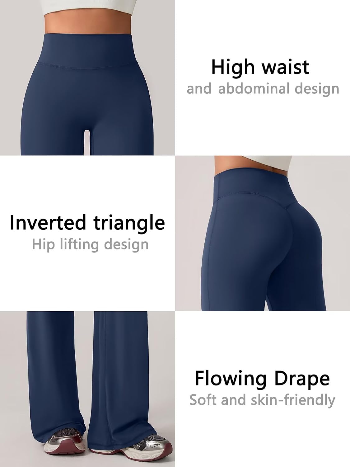 Wide Leg Yoga Pants for Women High Waisted Tummy Control Soft Lounge Flare Leggings for Workout Gym & Casual